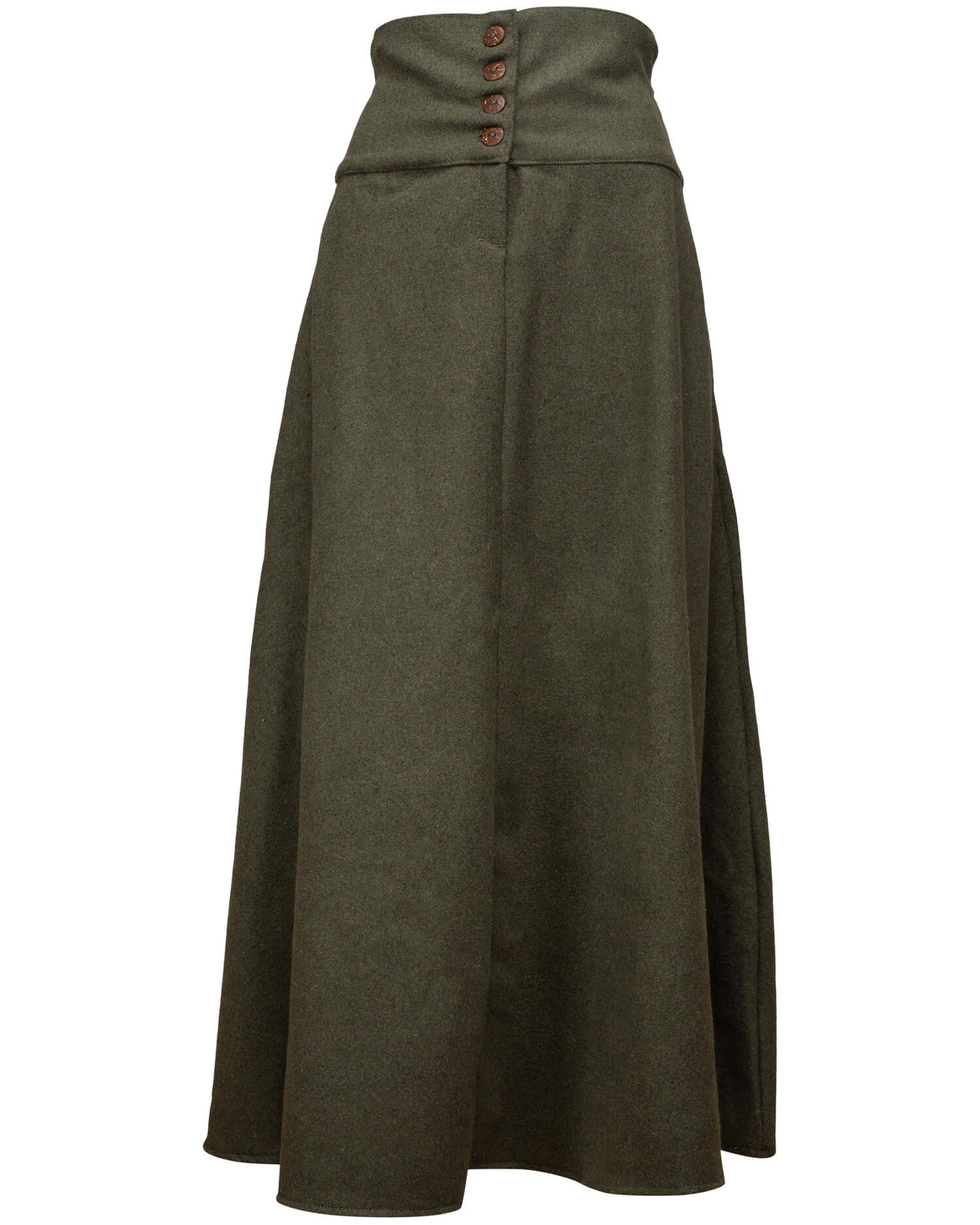 Saia medieval de lã modelo Hannah, cor verde