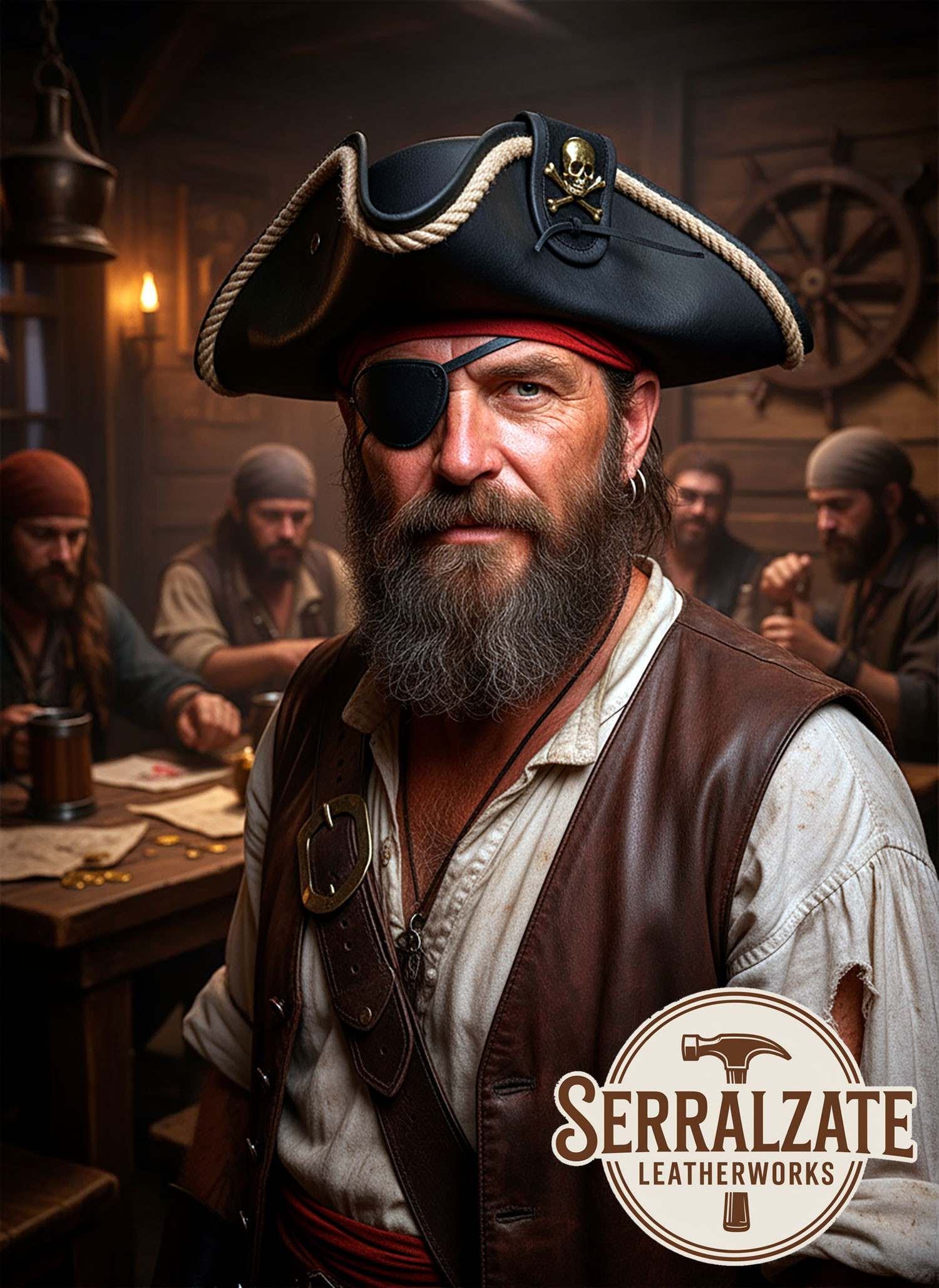 Chapéu pirata artesanal do Capitão Jack