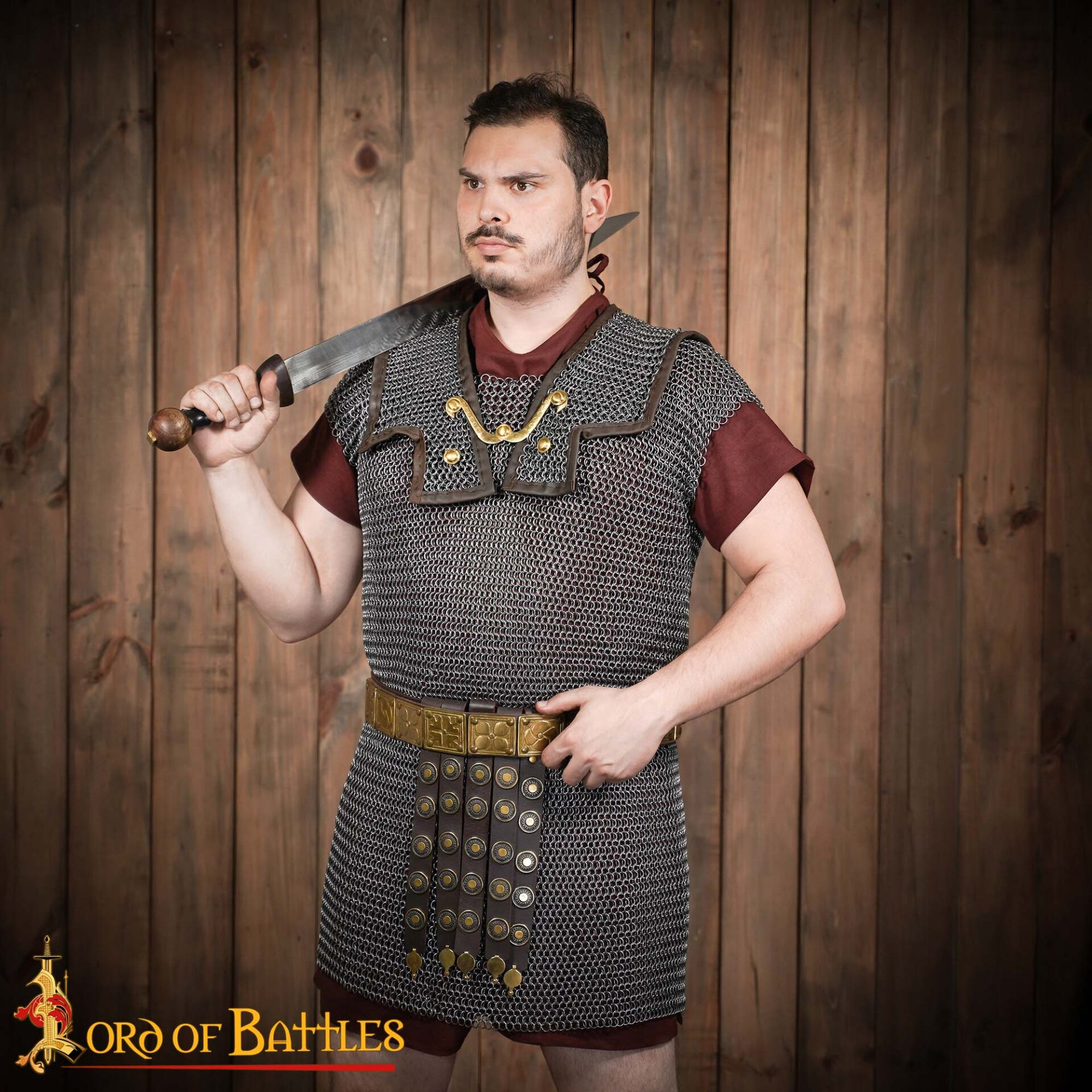 Lorica Romana em cota de malha, anel redondo cônico de 9mm.