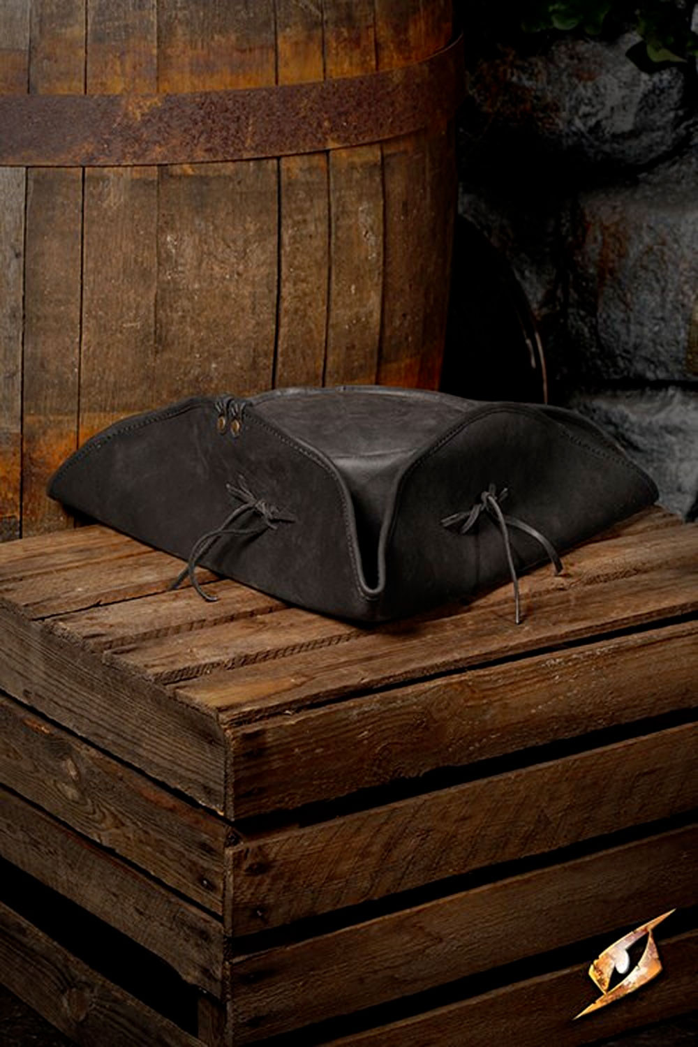 Chapéu pirata simples de couro, cor preta