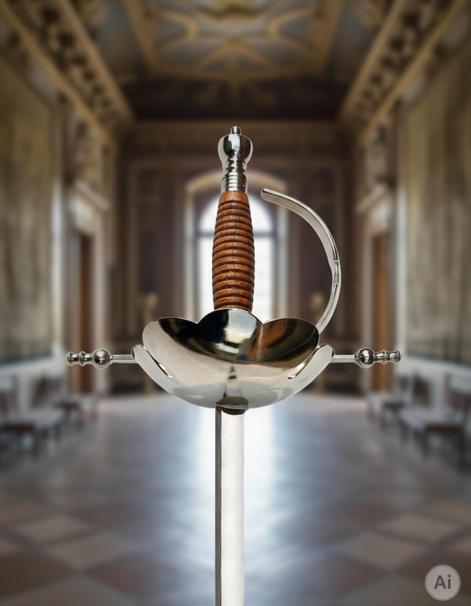 Florete de Castañeta decorativo, níquel liso