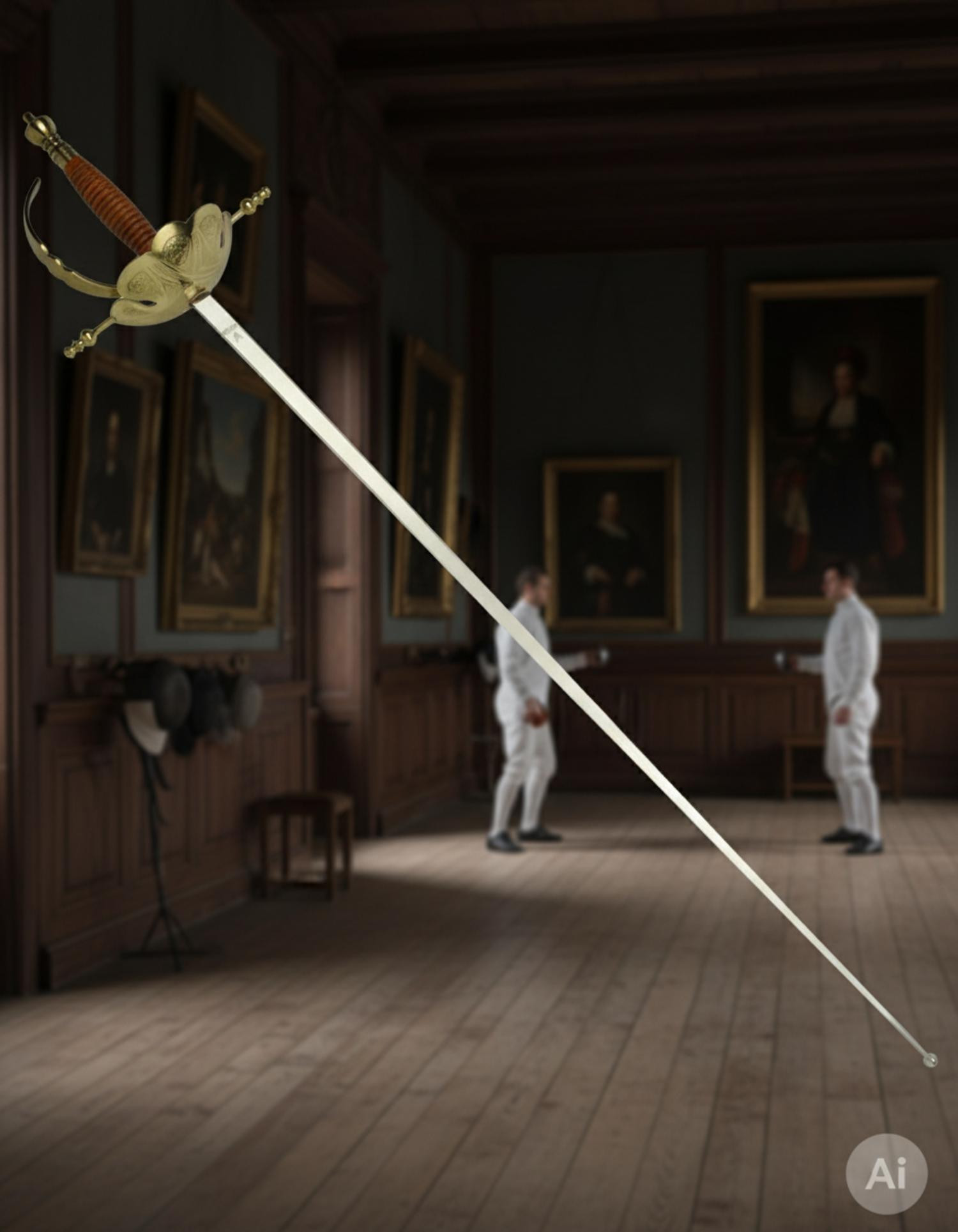 Florete de Castañeta decorativo, dourado