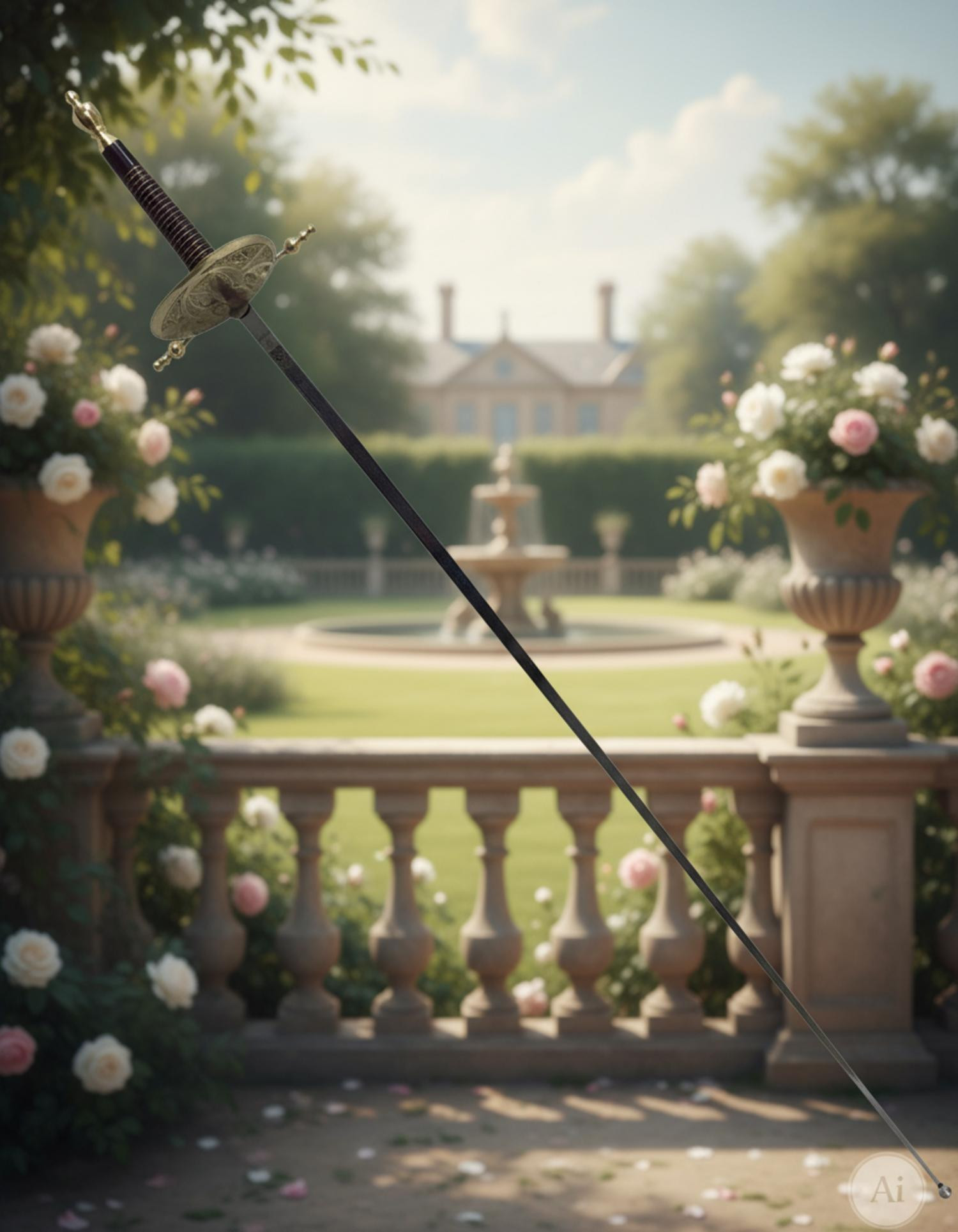 Florete de concha decorativa, dourado