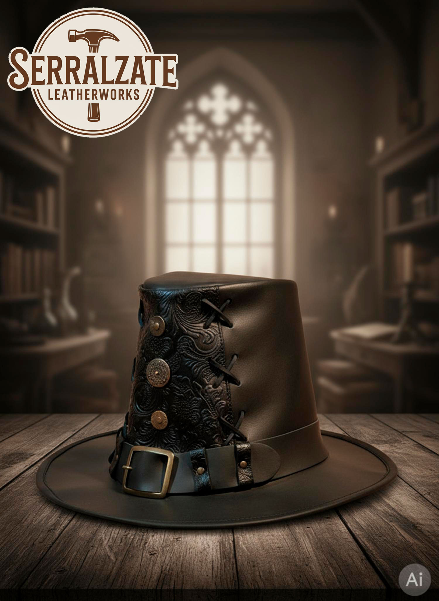 Chapéu Johann o Caçador de Bruxas Deluxe, preto