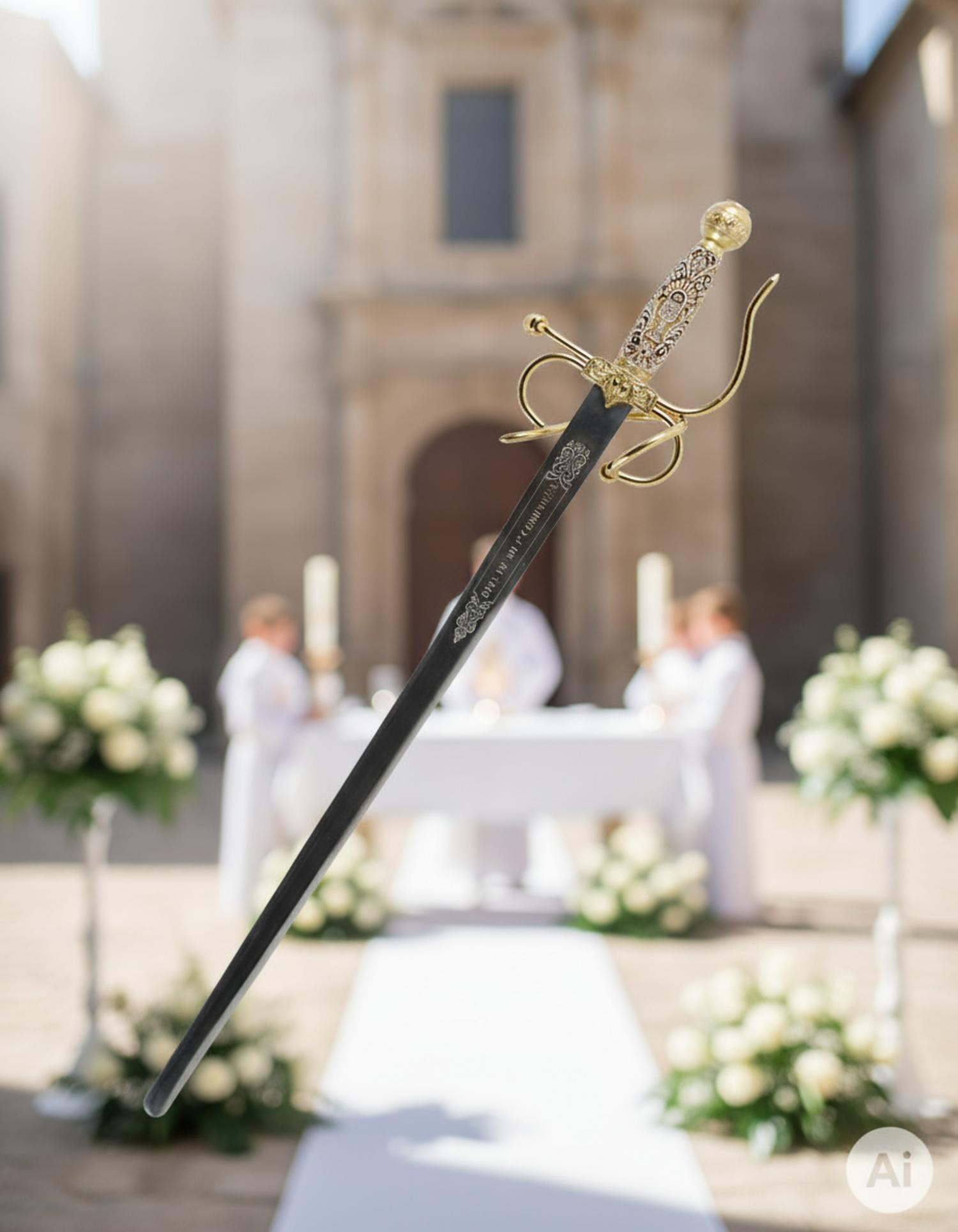 Espada Colada para comunhões (com texto gravado personalizado)