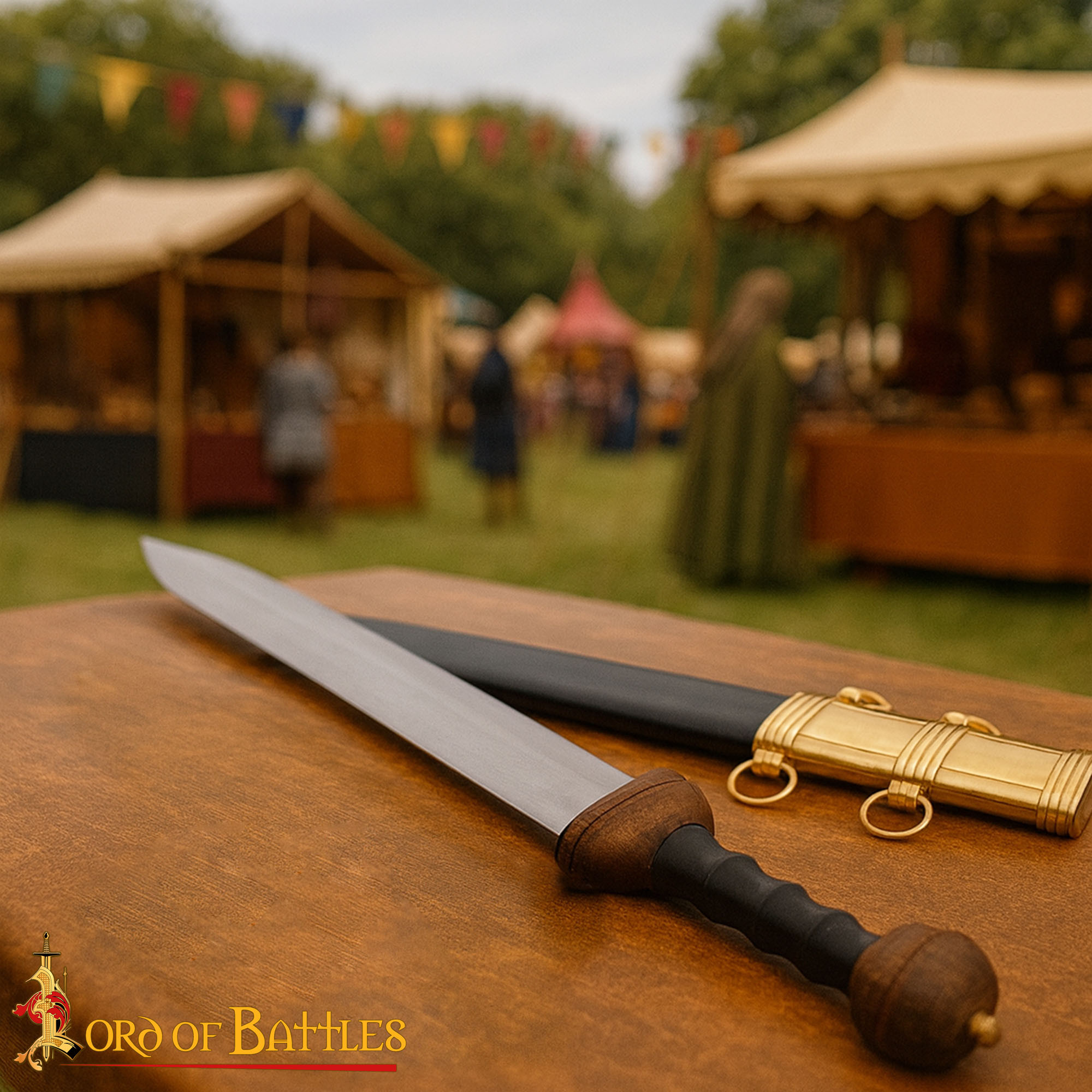 Gladius Romana decorativa detalhes em latão, com bainha