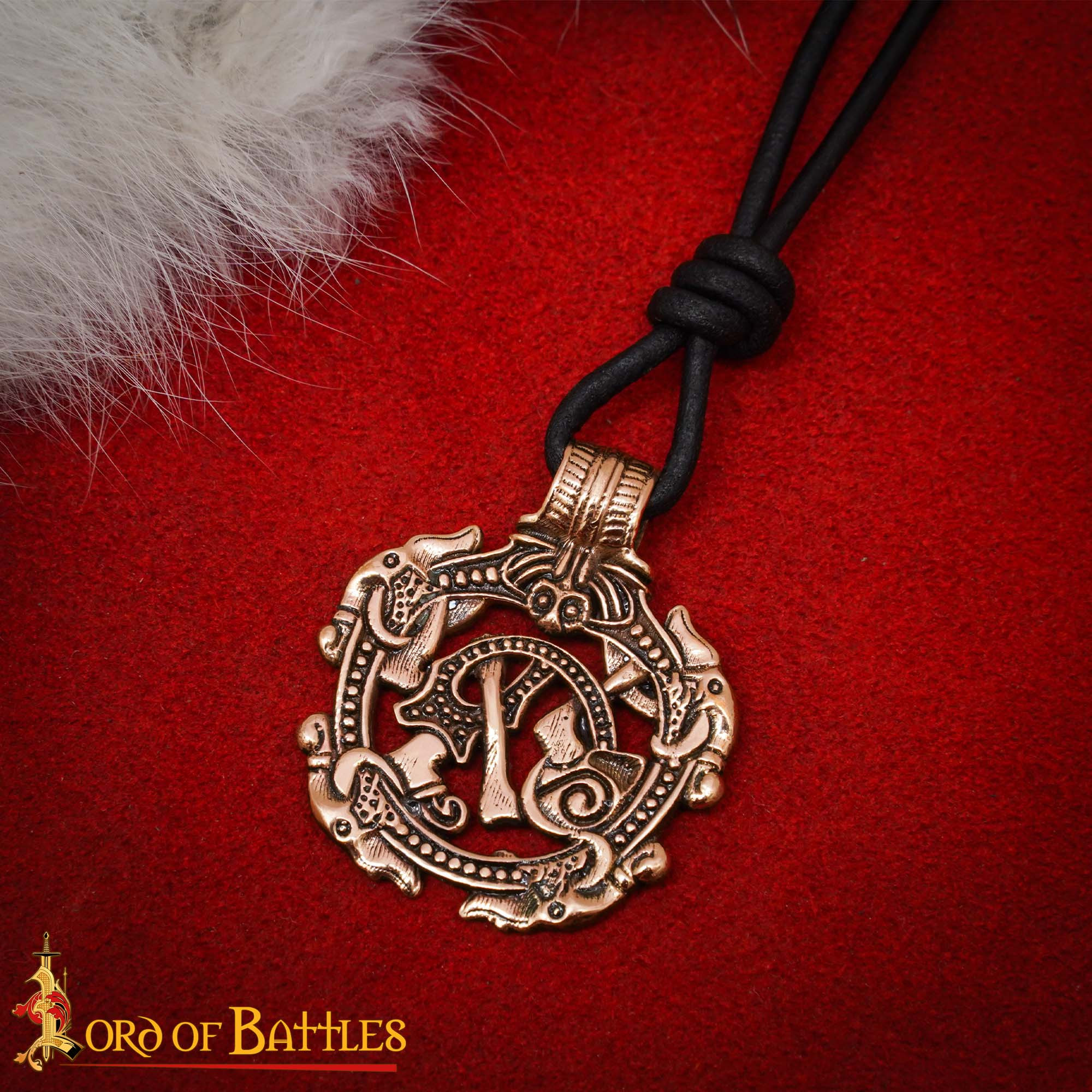 Pingente Vikingue de Bronze com Design de Serpente Nórdica