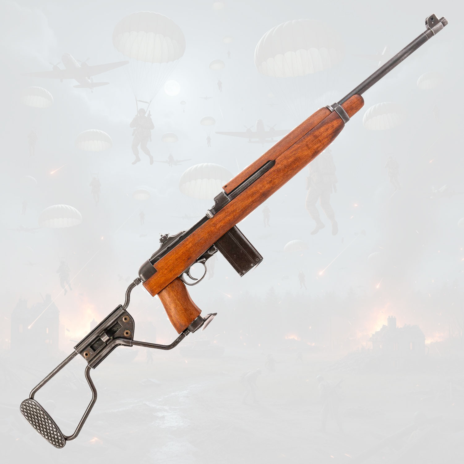 Réplique Carabina M1A1 modelo paraquedista com coronha dobrável, EUA 1941