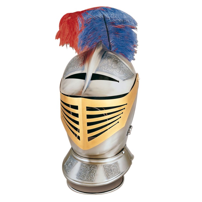 Capacete de guerreiro gravado do século XVI