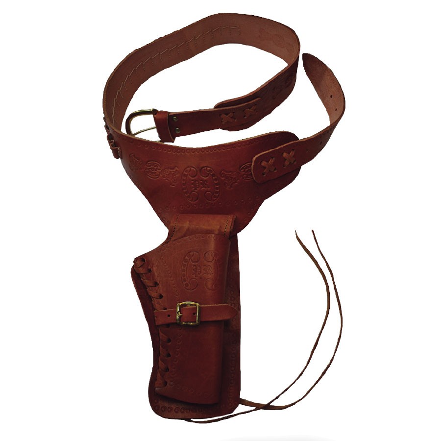 1 revólver coldre de pele clara (destro)