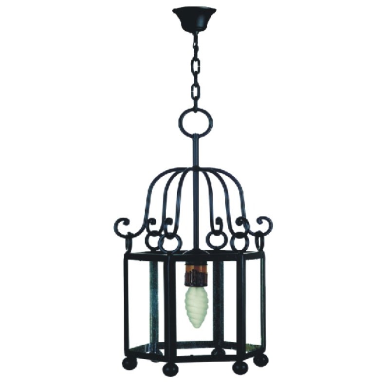 Lanterna forja seis faces, 1 luz