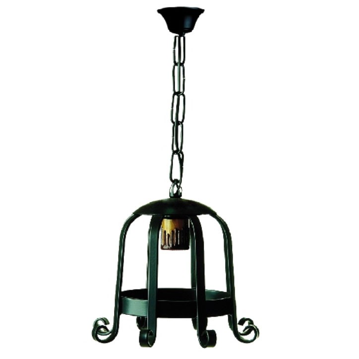 Lanterna de forja medieval com 1 ponto de luz