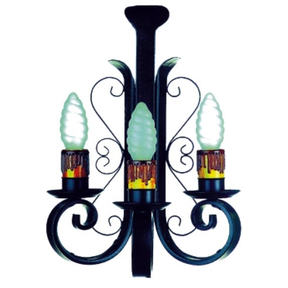 Aplicar vela de ferro forjado, 3 luzes