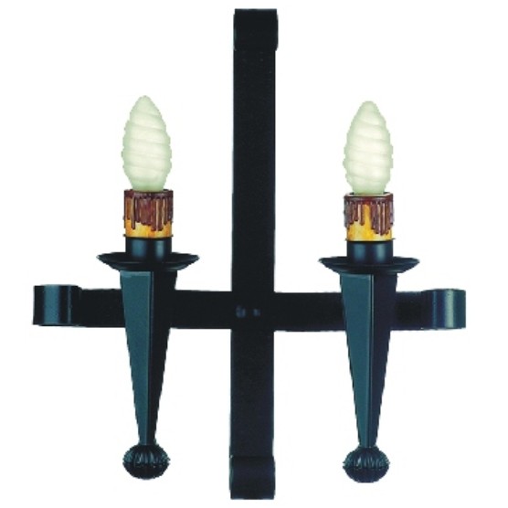 Aplique velas de ferro forjado, 2 luzes