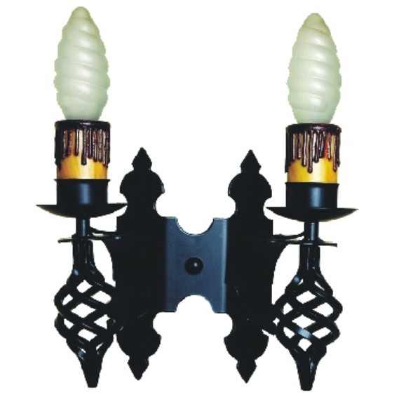 Aplique velas de ferro forjado, 2 luzes
