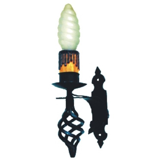 Aplique vela de forja medieval, 1 luz