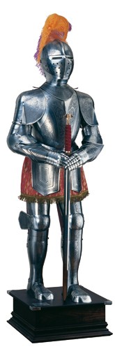 Armadura natural de prata com gravuras