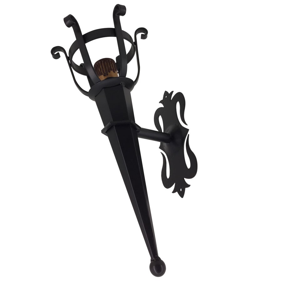 Tocha de forja aplique 1 luz (46x21 cms.)