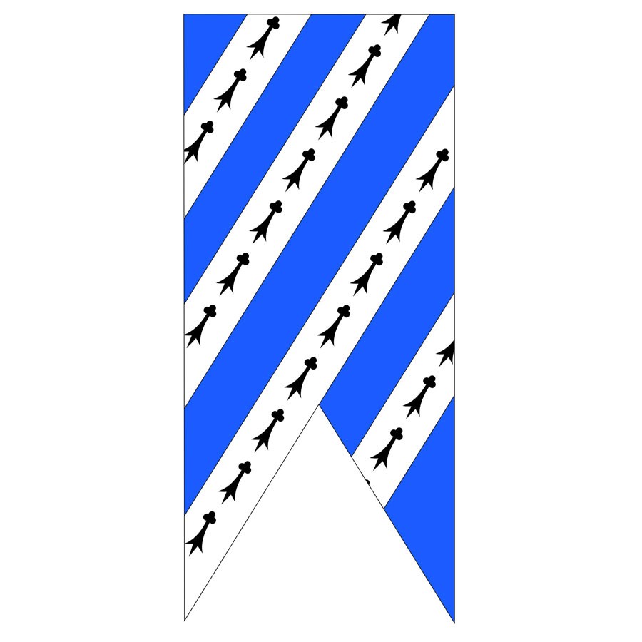 Bandeira de céu azul branco medieval