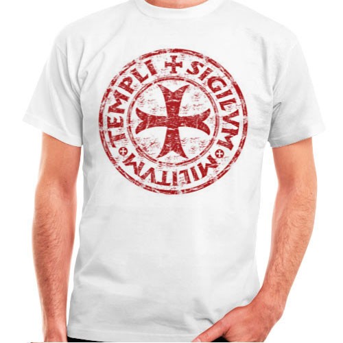 T-shirt branca Cross-Leyenda Templars, manga curta