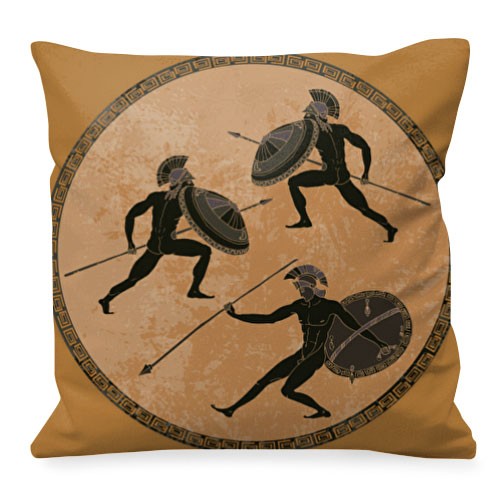 Travesseiro decorativo de luta dos guerreiros gregos