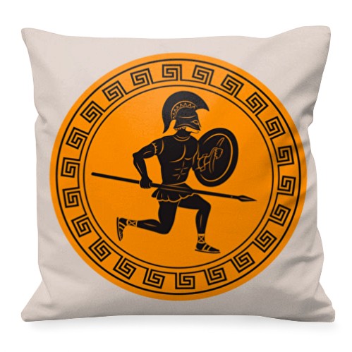 Guerreiros gregos com almofada de lança