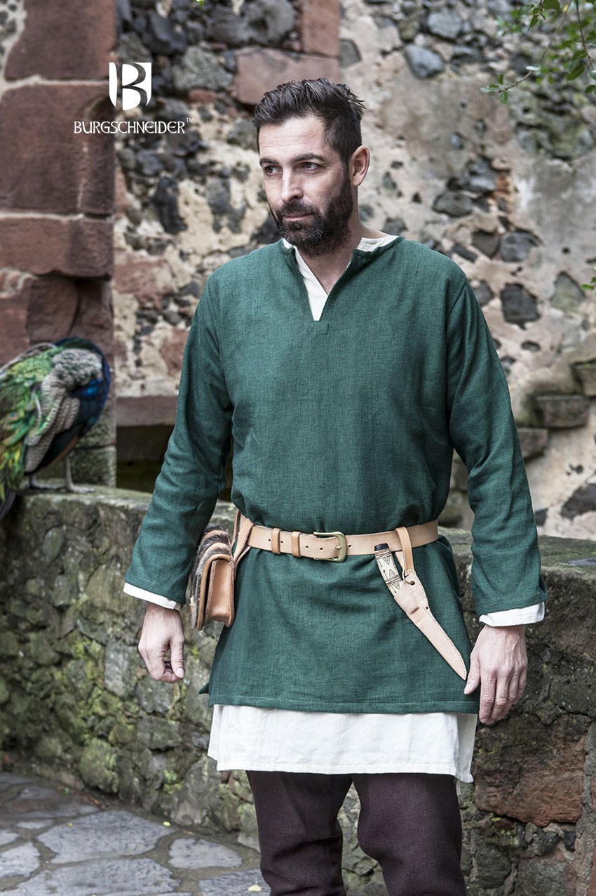 Túnica medieval Erik manga longa verde