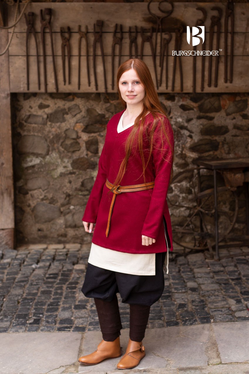 Túnica Medieval Hyria Vermelho em Lã