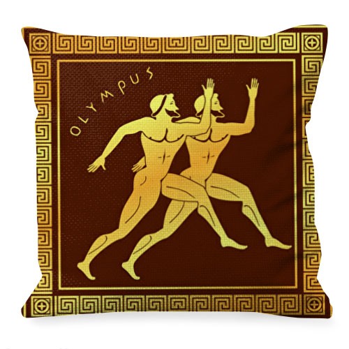 Olimpíadas gregas, travesseiro decorativo de atletismo