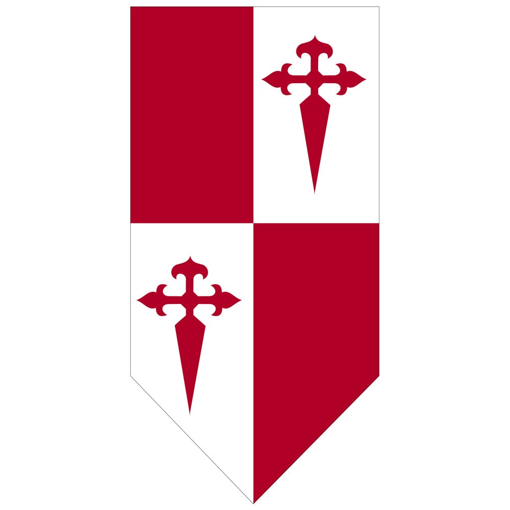 Bandeira medieval Cuartelado Cruz de Santiago