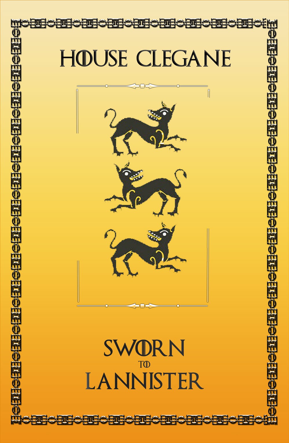 Banner Game of Thrones House Clegane (70x100 cms.)