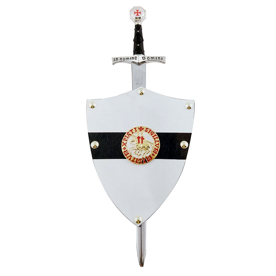 Miniatura escudo e espada Templária