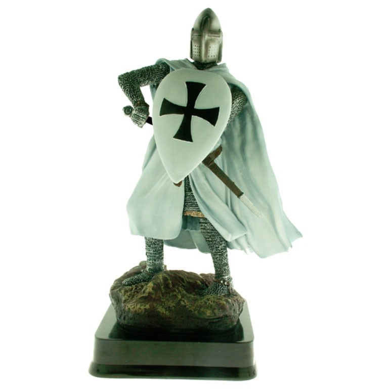 Cavaleiro Guerreiro Teutônico Miniatura com Escudo, 23 cms.