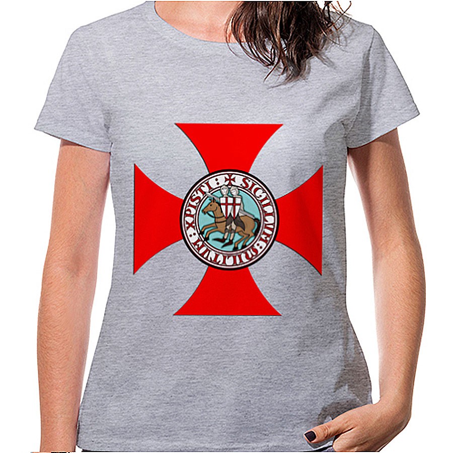 T-shirt Cruz Templária Mulher manga curta, várias cores