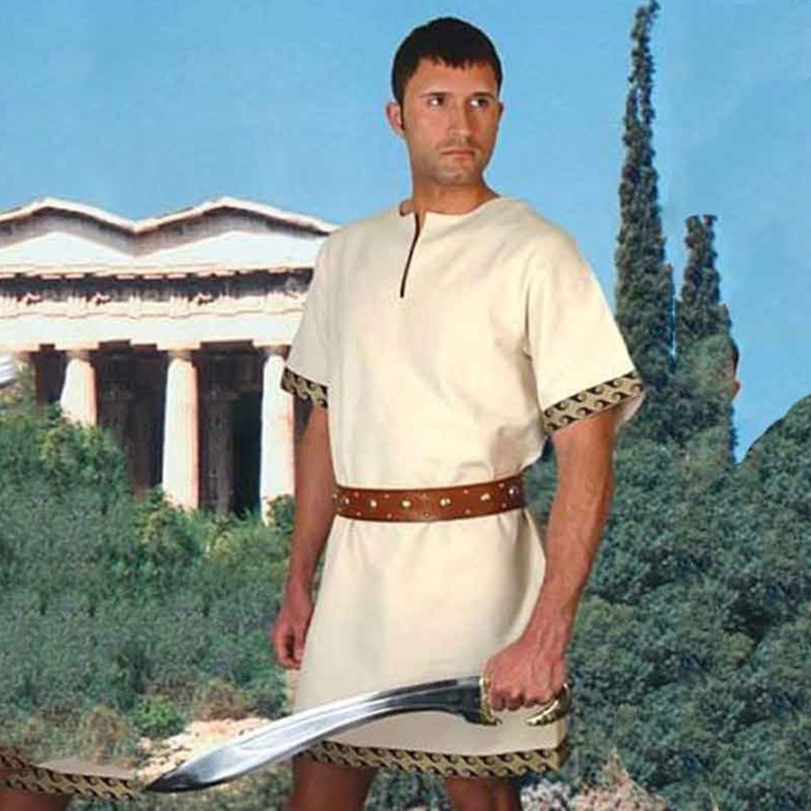 túnica grega de algodão