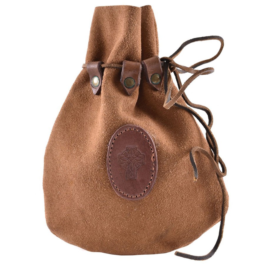 Bolsa Celta camurça couro com cordão
