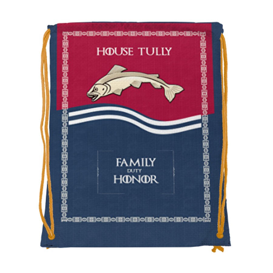 Mochila com cordão House Tully de Game of Thrones (34x42 cms.)