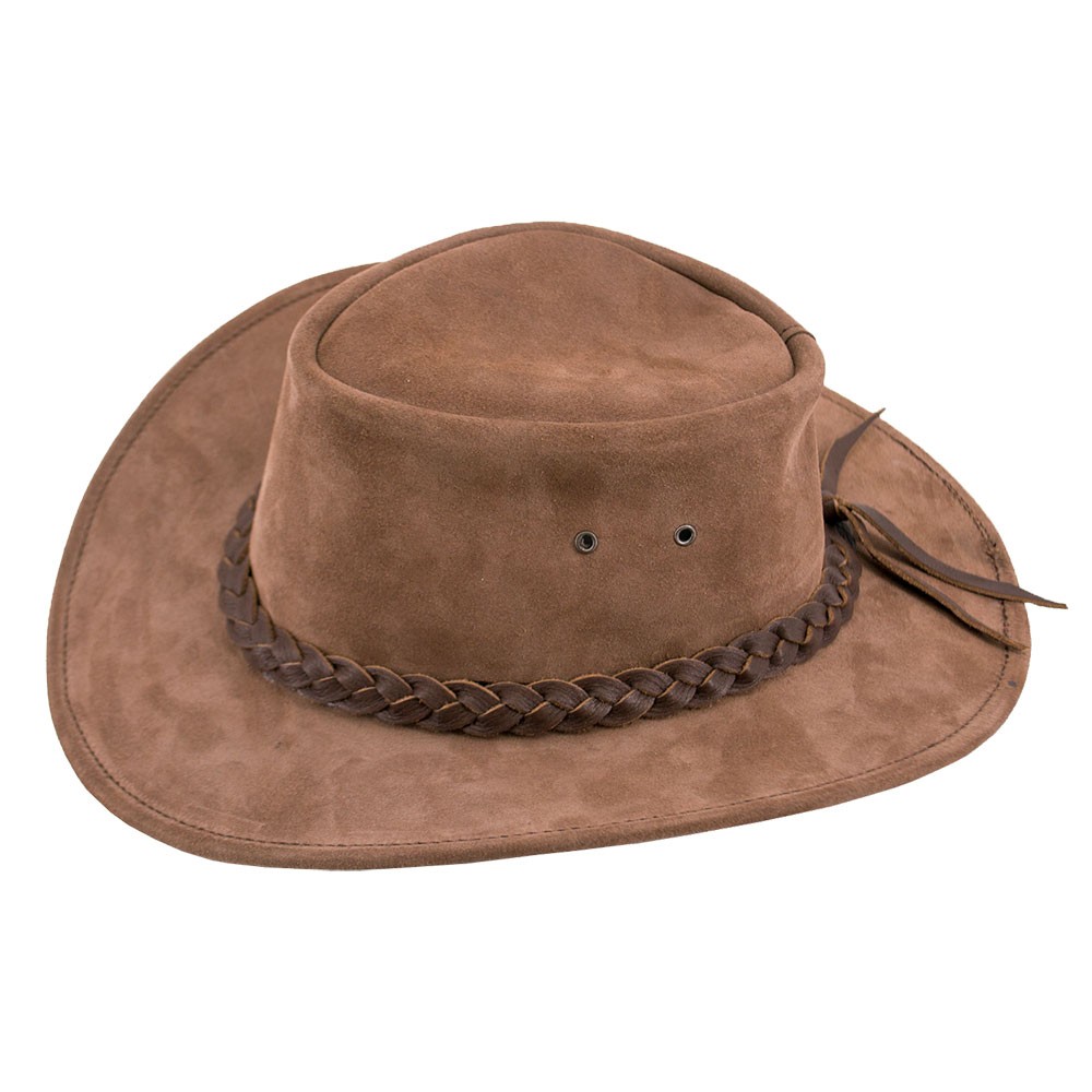 Chapéu marrom de cowboy no velho oeste