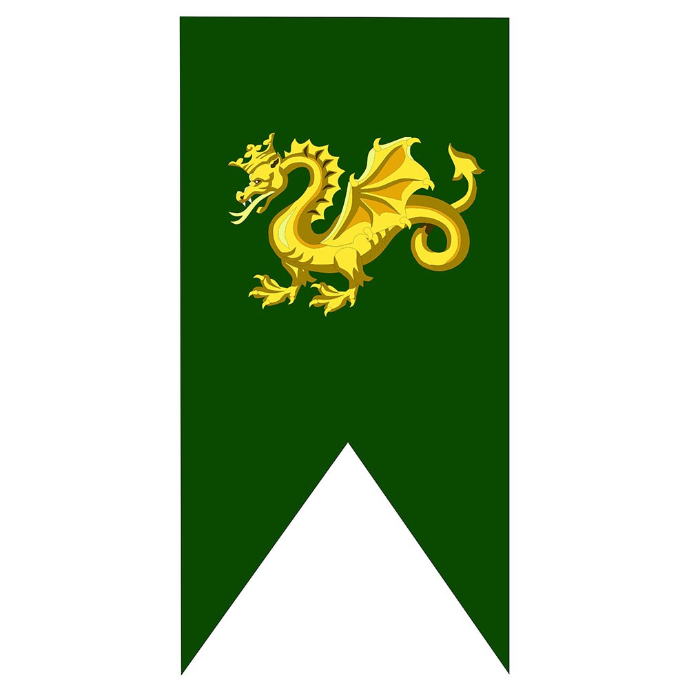 Estandarte Medieval Dragão de Ouro