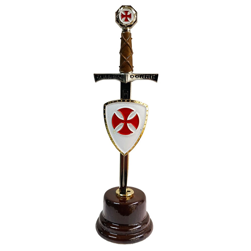 Mini-espada com mini-escudo dos cruzados