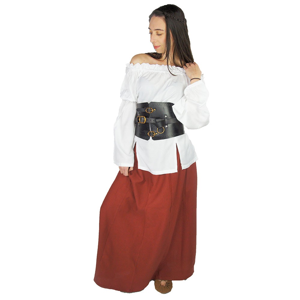 Saia medieval mulher Smilla, vermelha