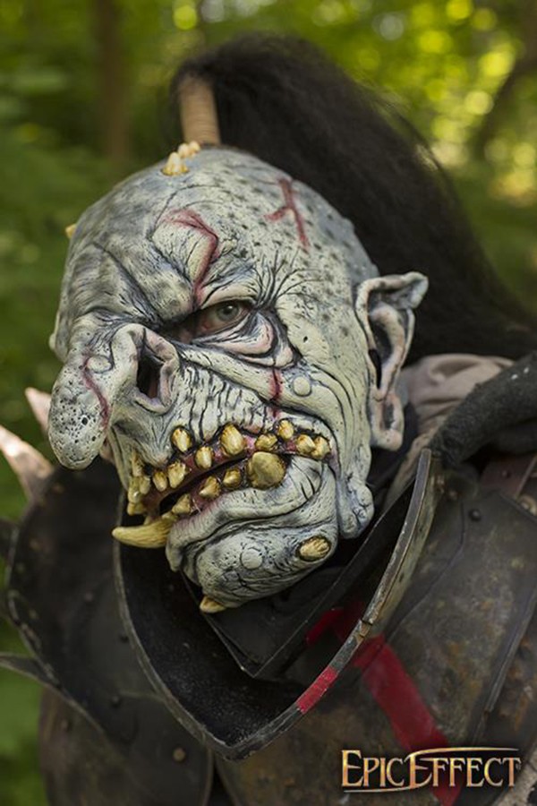 Máscara Troll cinza com cabelo, látex