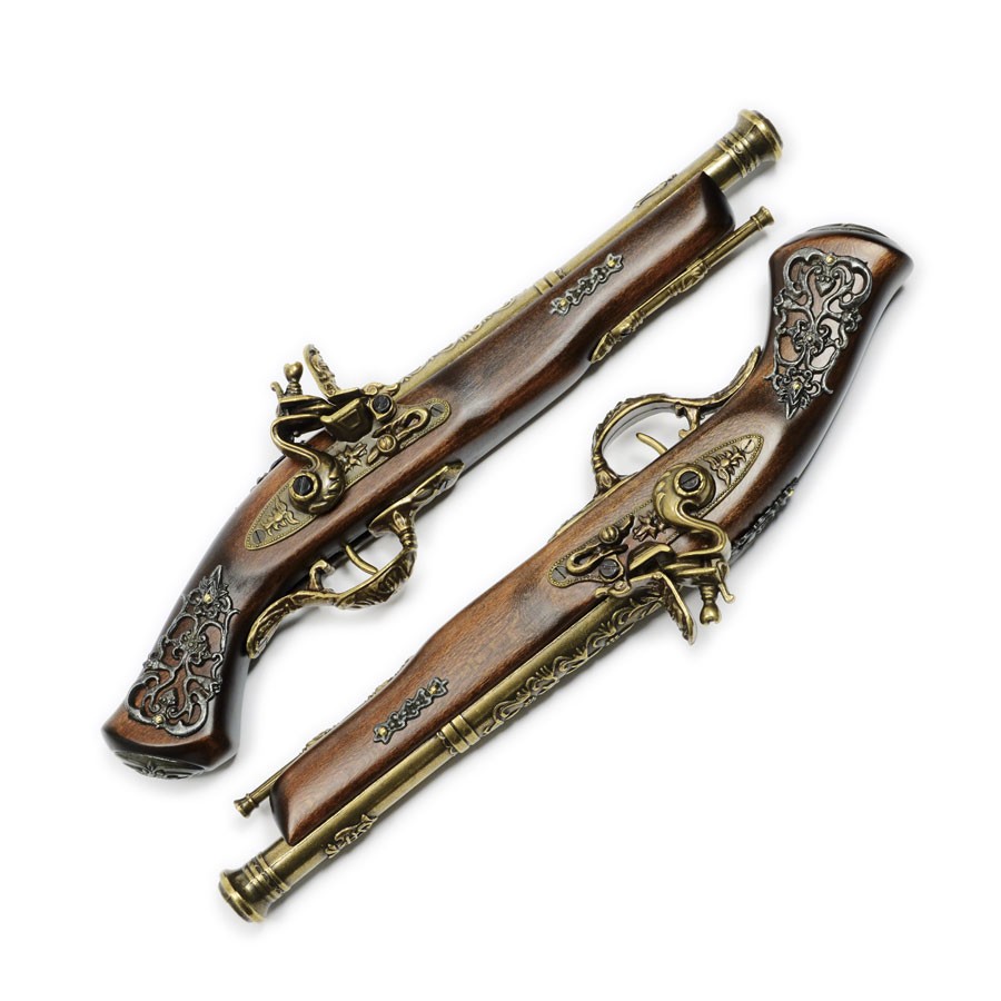 Conjunto de pistola de duelo de latão