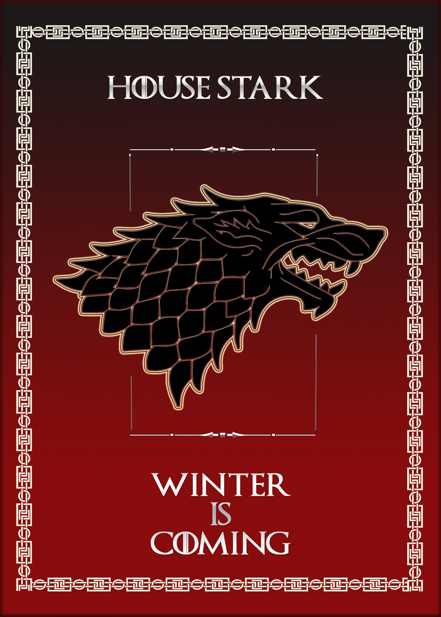 Estandarte Jogo de Tronos House Stark (50x70 cms.)