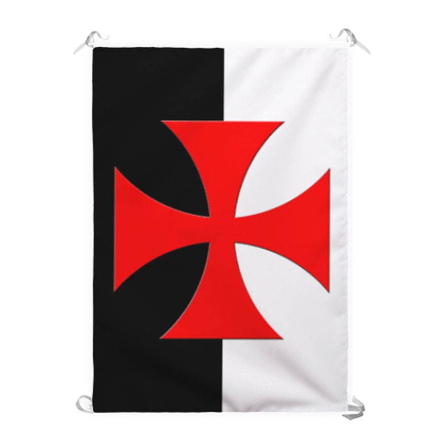 Estandarte Bicolor Cruz Templária Paté (70x100 cms.)