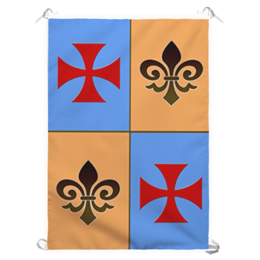 Estandarte Medieval Cruz Templária Esquartejada (70x100 cms.)
