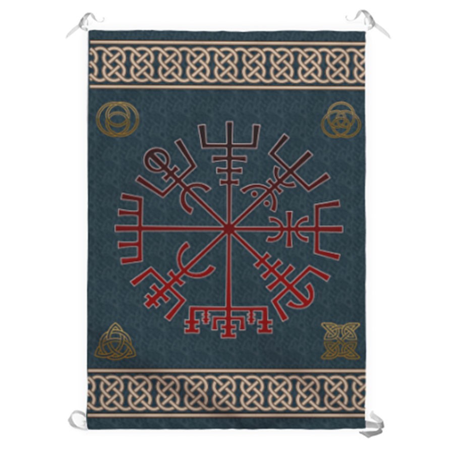 Estandarte do símbolo Vegvisir Viking (70x100 cms.)