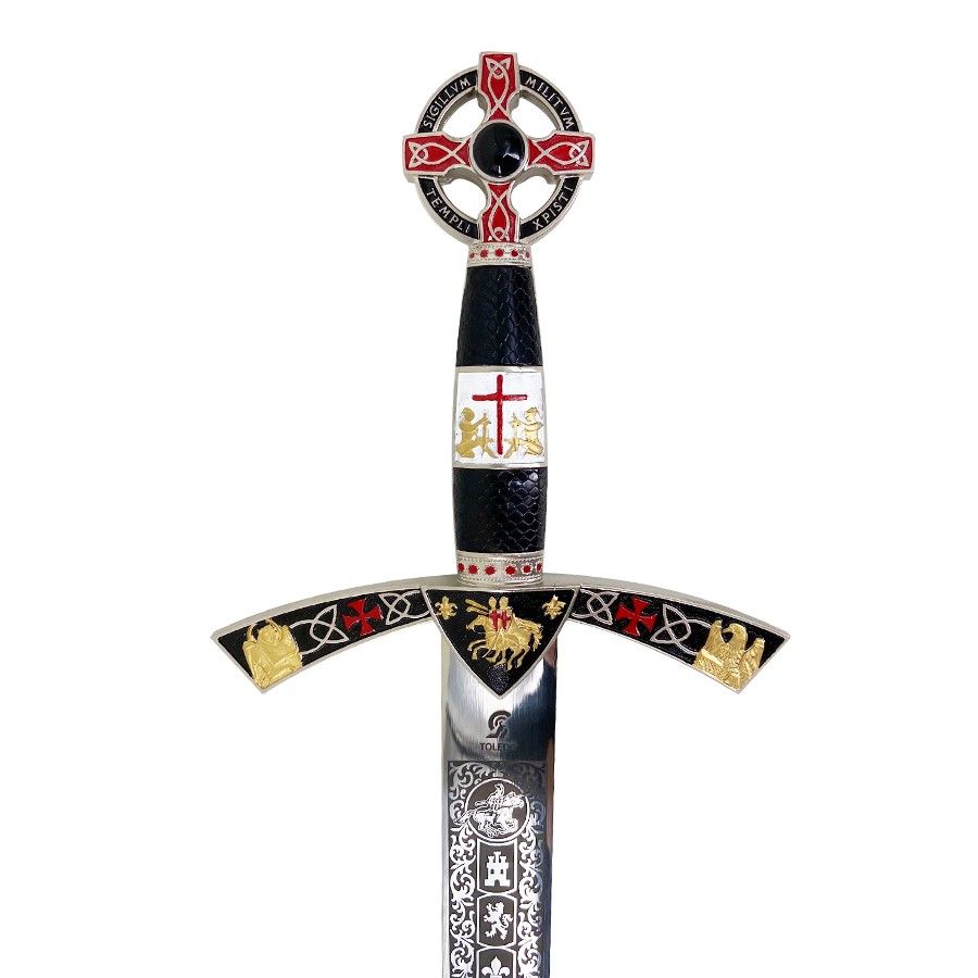 Espada Templária decorada em prata