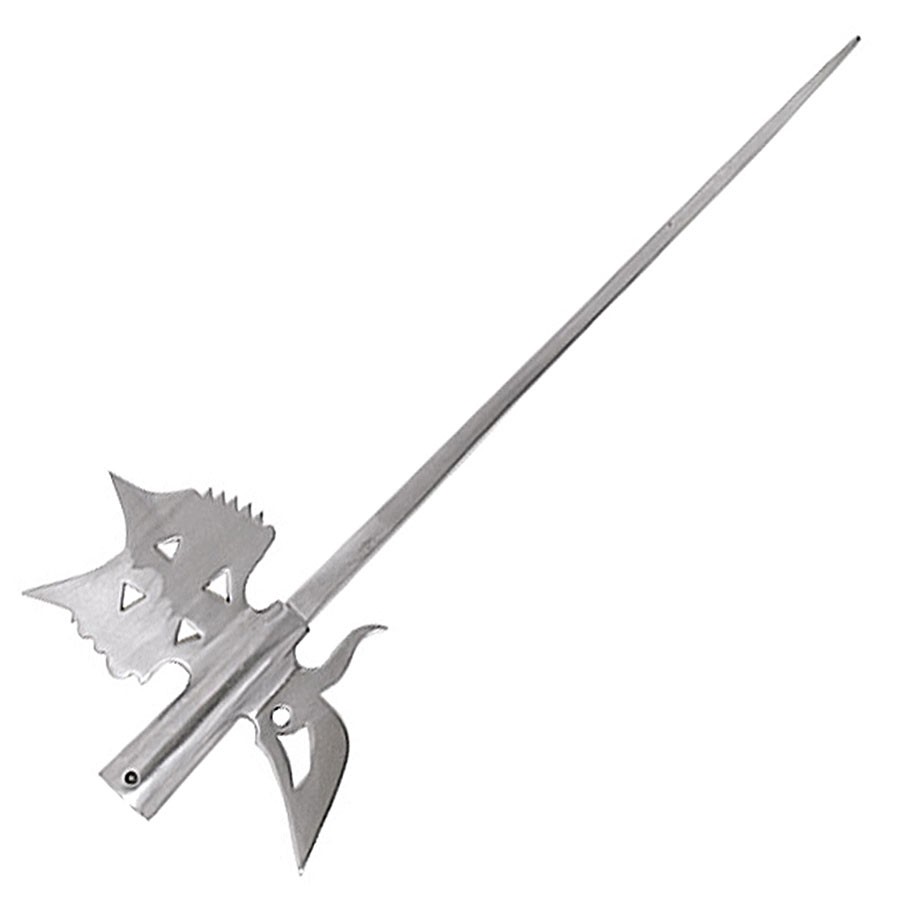 Cabeça de alabarda inglesa medieval com asas