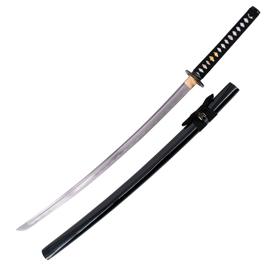 Katana funcional aço carbono AISI 1045 alça preta